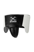 Sting Pro Leather Abdominal Guard (Black/White/Silver)