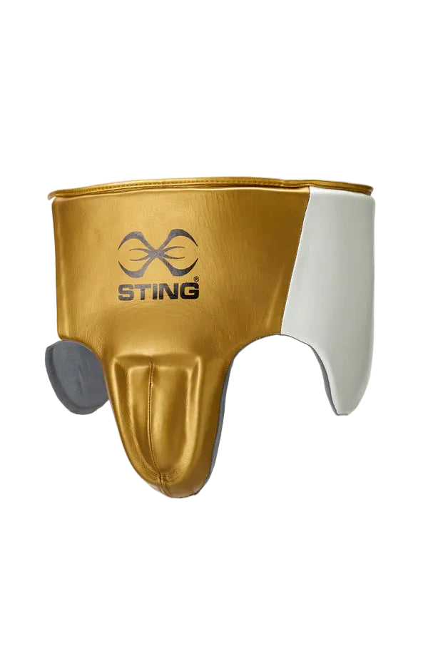 Sting Pro Leather Abdominal Guard (Gold/White)