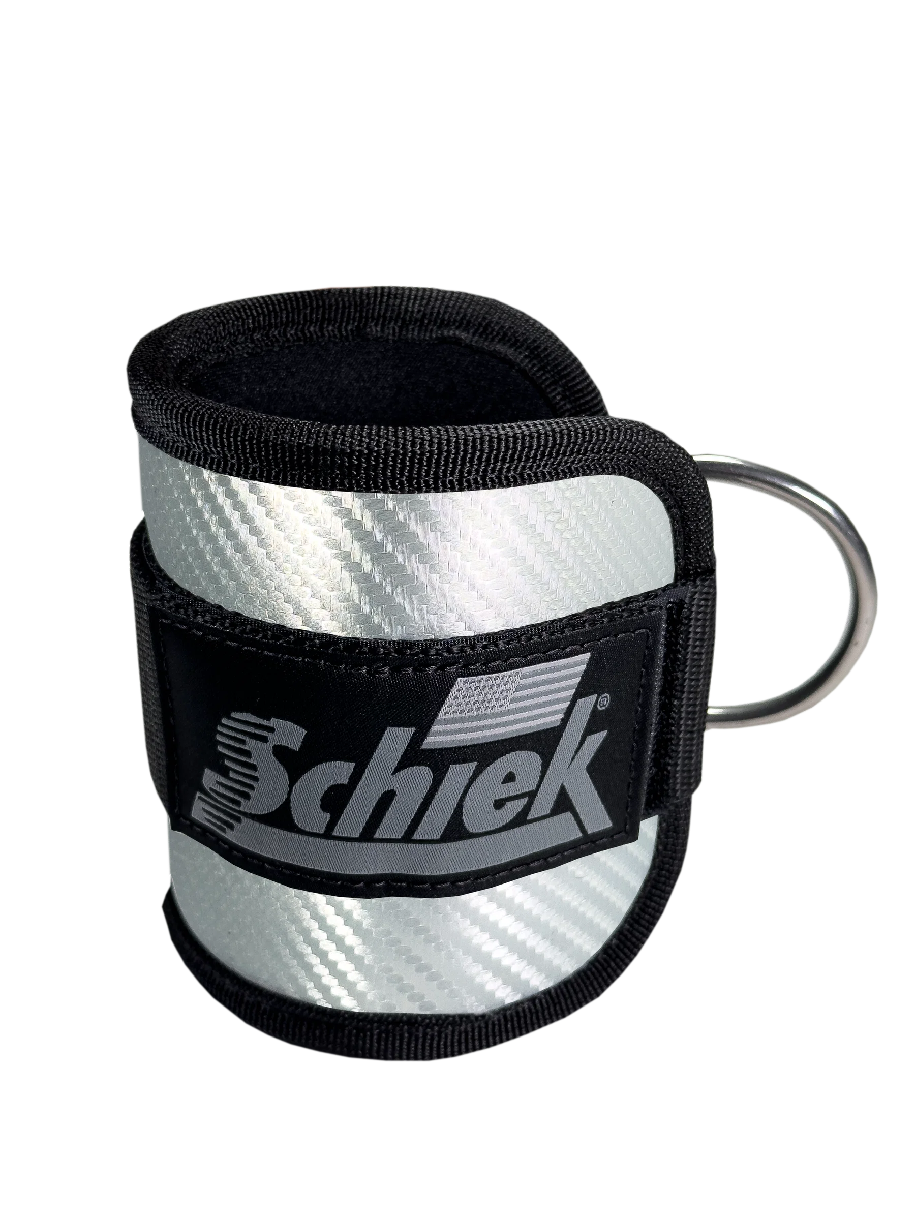 Schiek Model 1707 Premium Ankle Cuffs - Silver Carbon Fiber