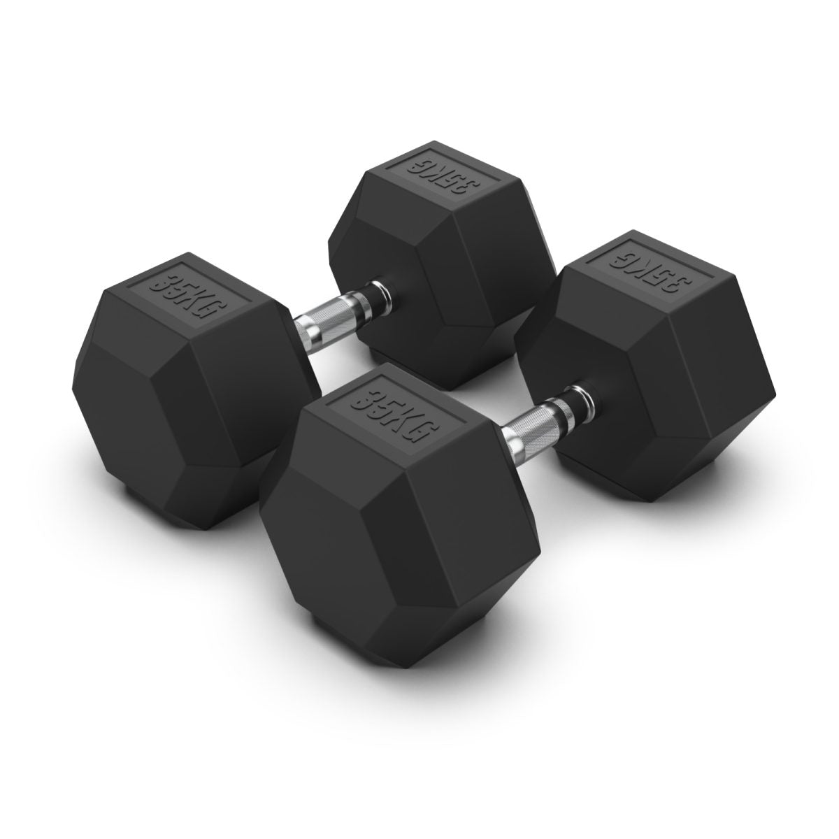 Rubber Hex Dumbbells 35kg (PAIR)