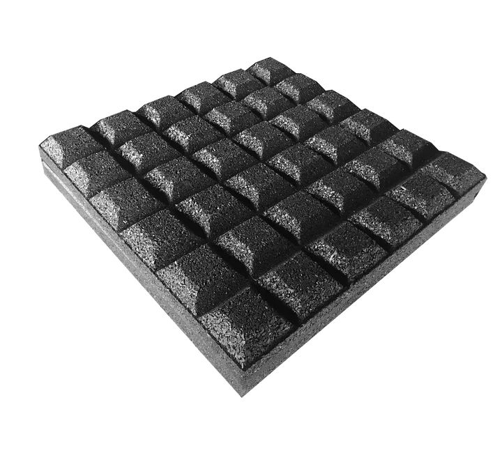 50mm Black Rubber Tile / Gym Mat (0.5m x 0.5m)