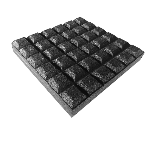 50mm Black Rubber Tile / Gym Mat (0.5m x 0.5m)