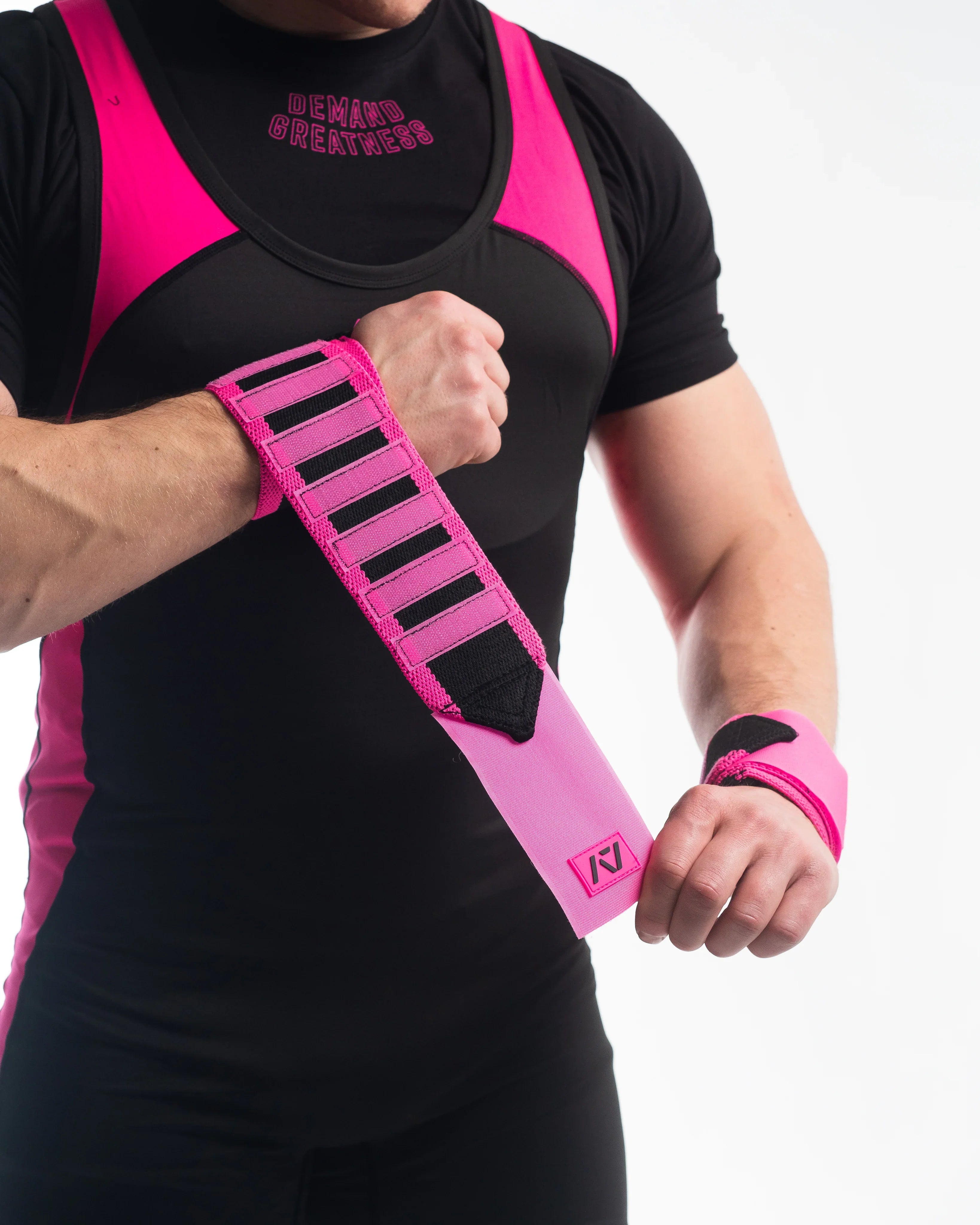A7 Zebra - Stiff - 99cm Wrist Wraps - Flamingo