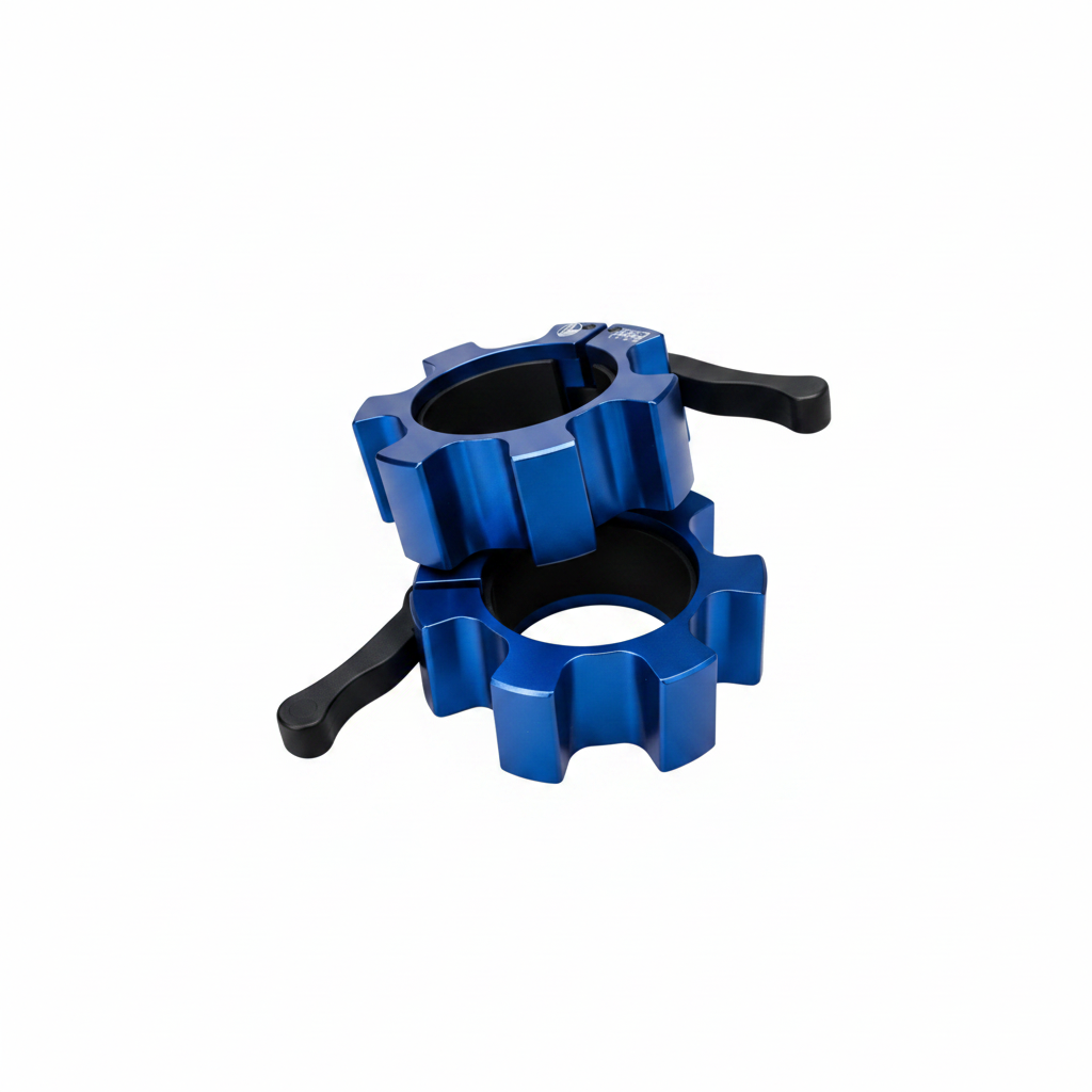 Loaded Lifting Aluminium Olympic Lock Jaw Collar - Blue
