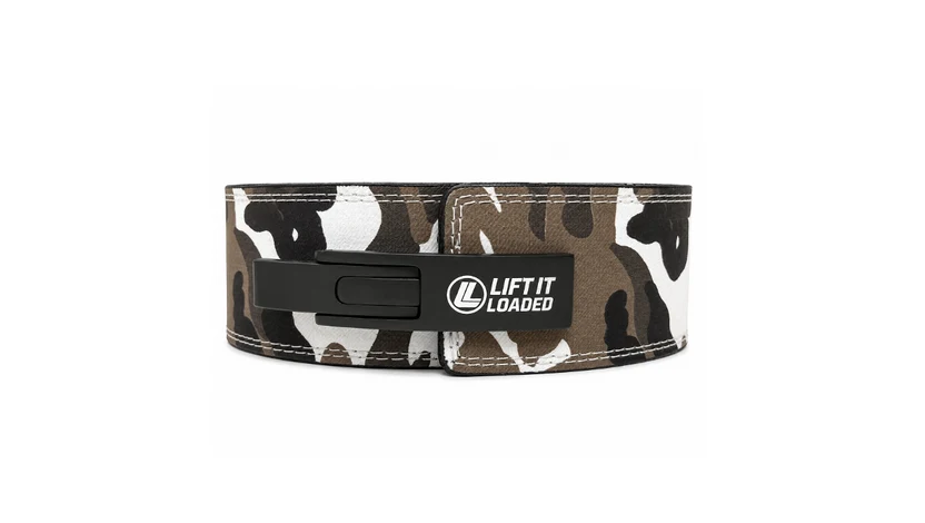 Lift It Loaded 10mm Leather Lever Weightlifting Belt - Camo / Black Lever