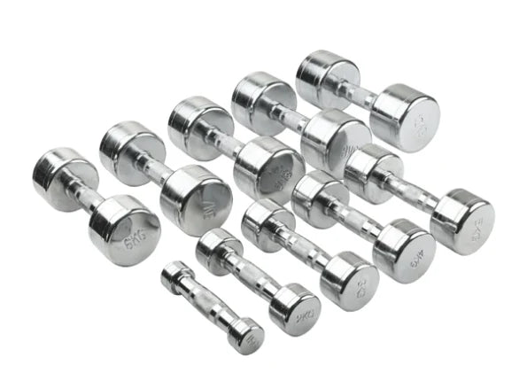 Chrome Dumbbell Set 1kg-10kg with Storage Rack