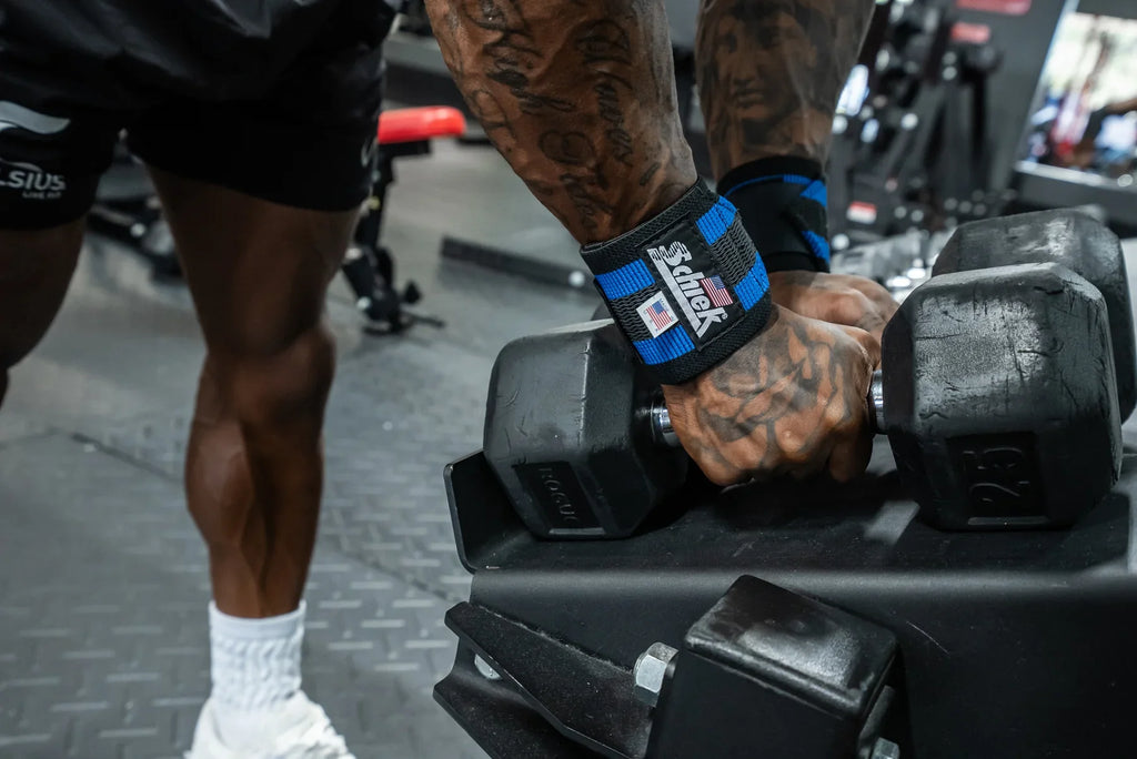Schiek Blue Line Wrist Wraps - 18"