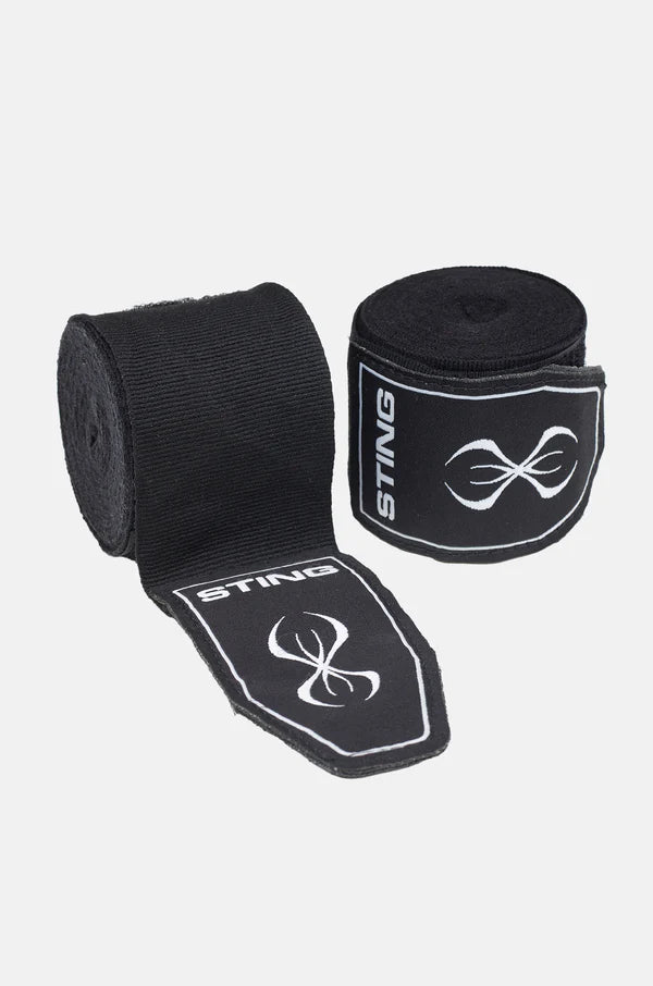 Sting 4.5m Elasticised Hand Wraps 2.0 (Black)
