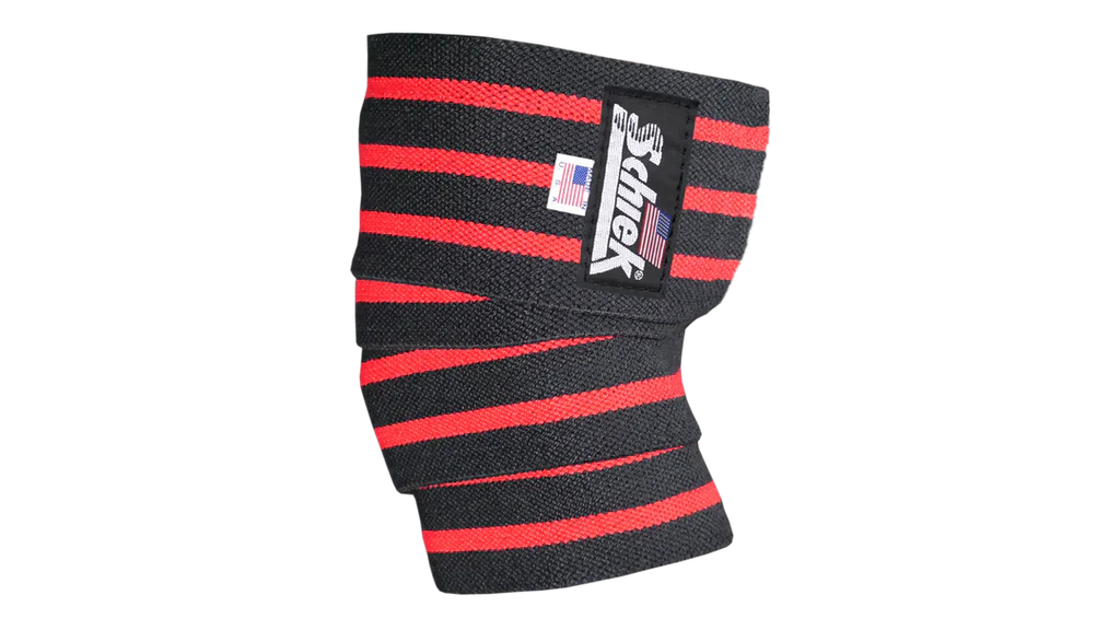 Schiek Model 1152 Elbow Wraps - Black Red Stripe