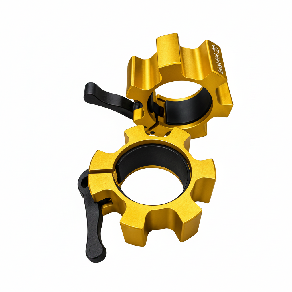 Loaded Lifting Aluminium Olympic Lock Jaw Collar - Gold