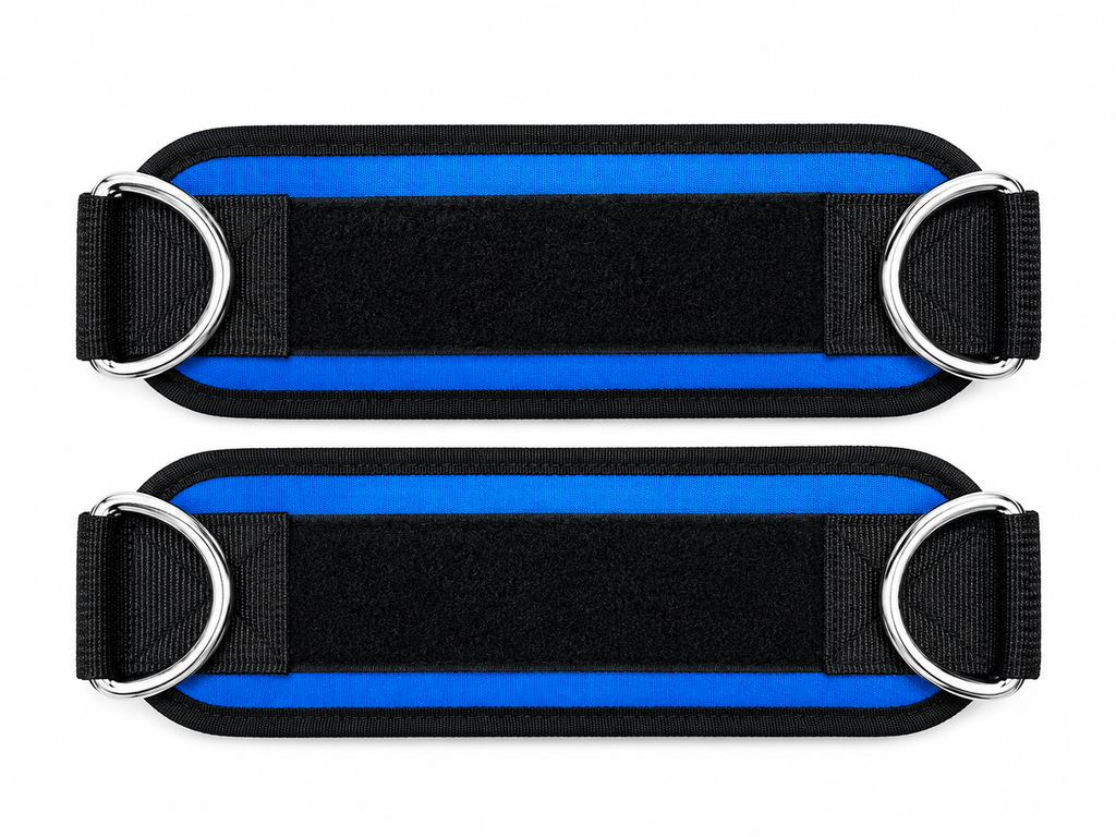 Lift it Loaded® Padded Neoprene Ankle Straps with Velcro Lock and Hoop (Blue)