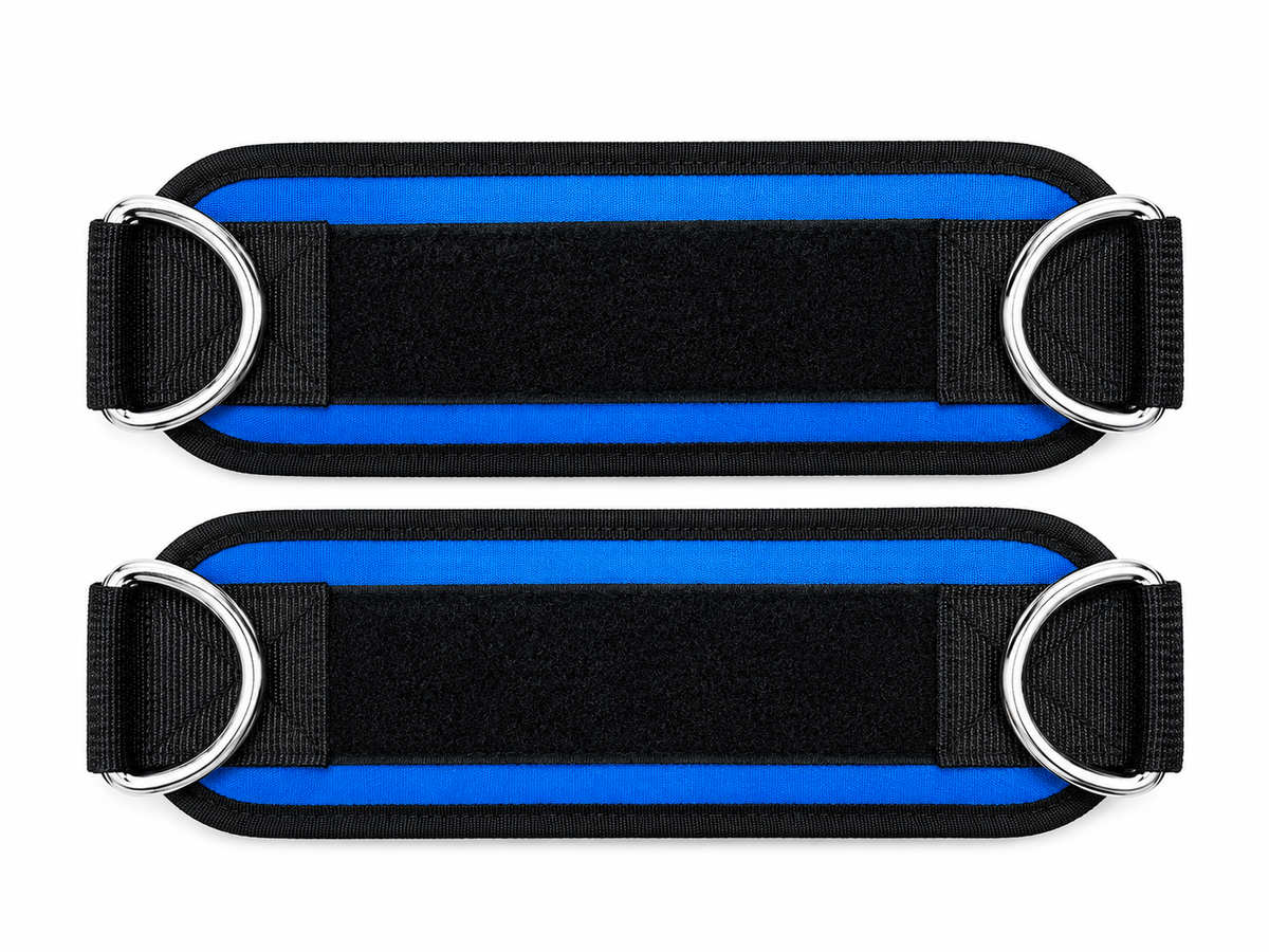 Lift it Loaded® Padded Neoprene Ankle Straps with Velcro Lock and Hoop (Blue)