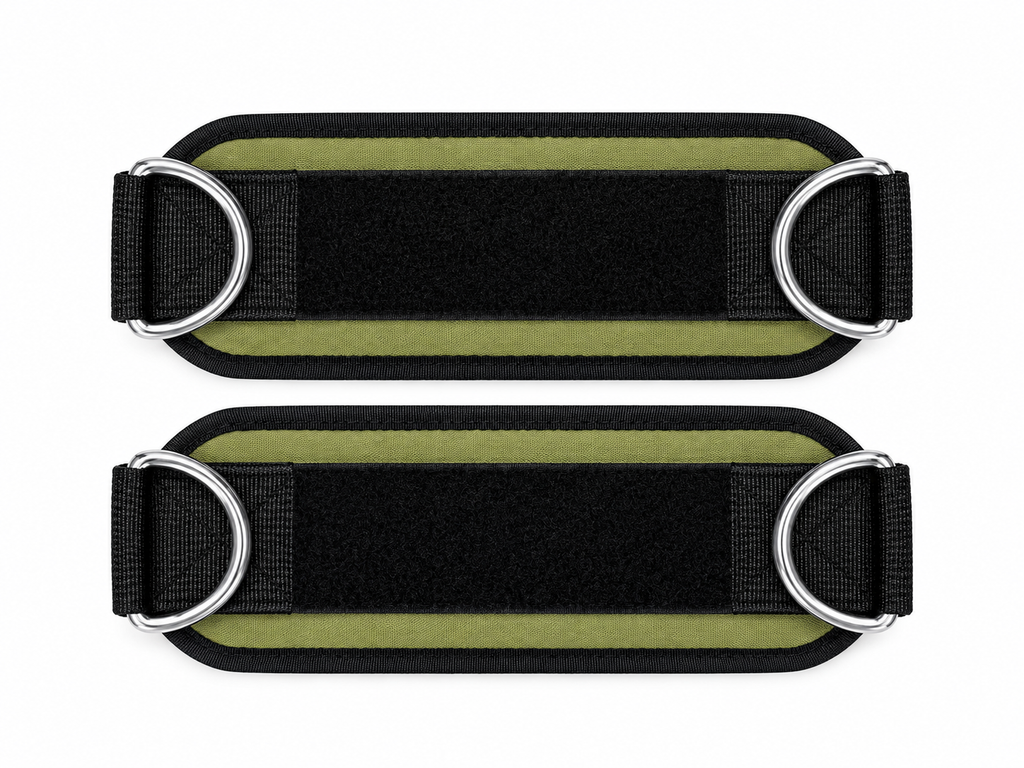 Lift it Loaded® Padded Neoprene Ankle Straps with Velcro Lock and Hoop (Green)