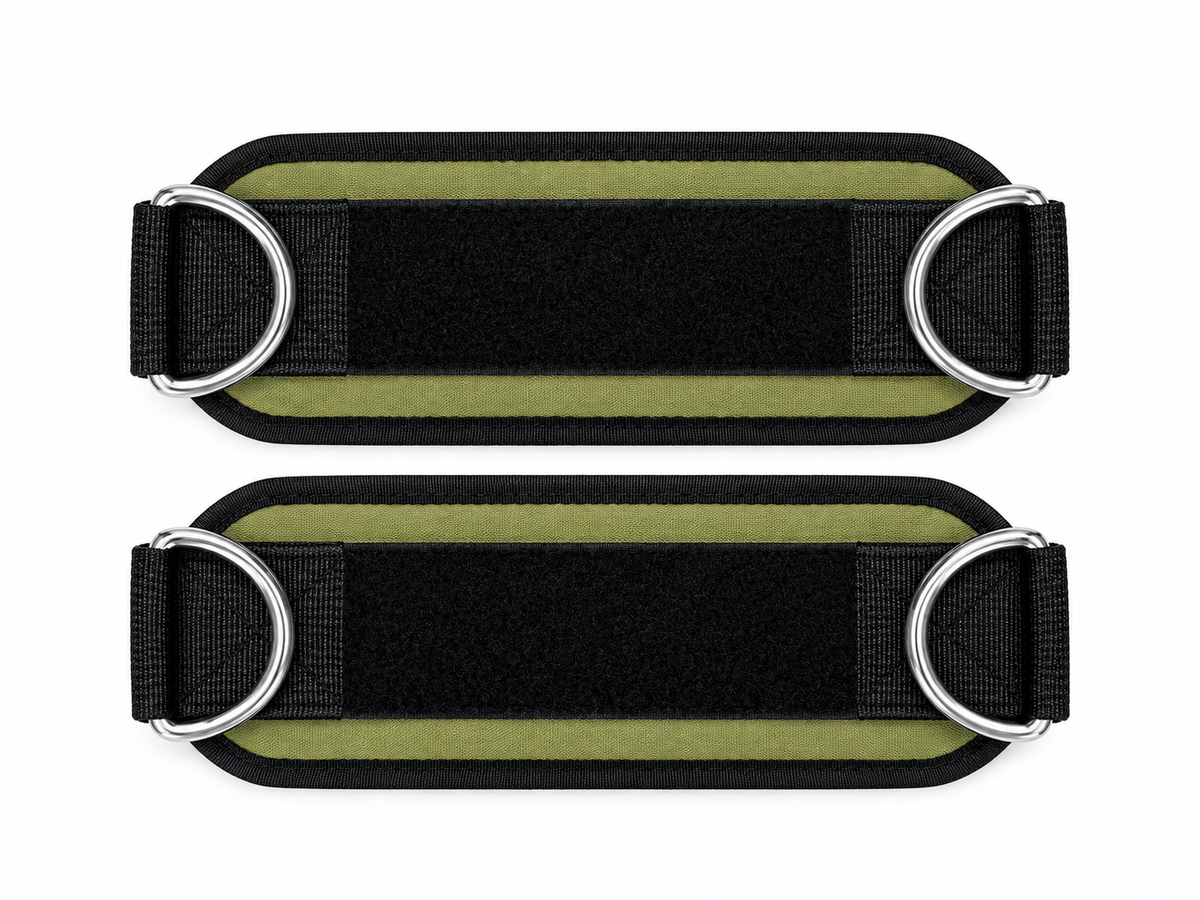 Lift it Loaded® Padded Neoprene Ankle Straps with Velcro Lock and Hoop (Green)