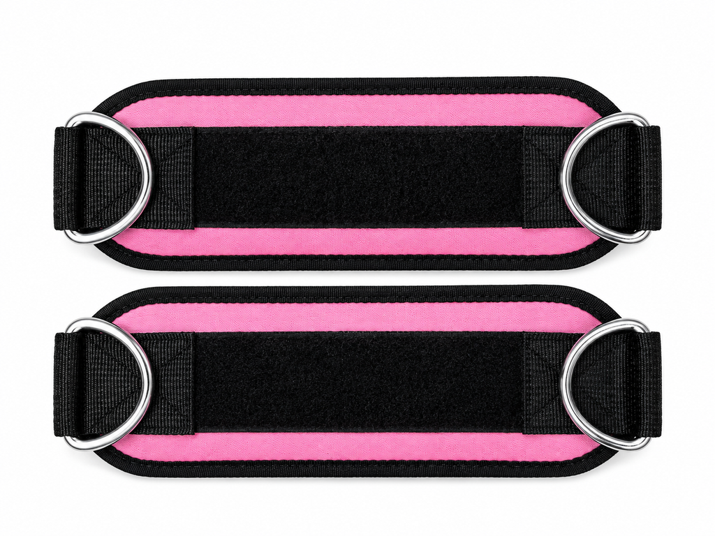Lift it Loaded® Padded Neoprene Ankle Straps with Velcro Lock and Hoop (Pink)