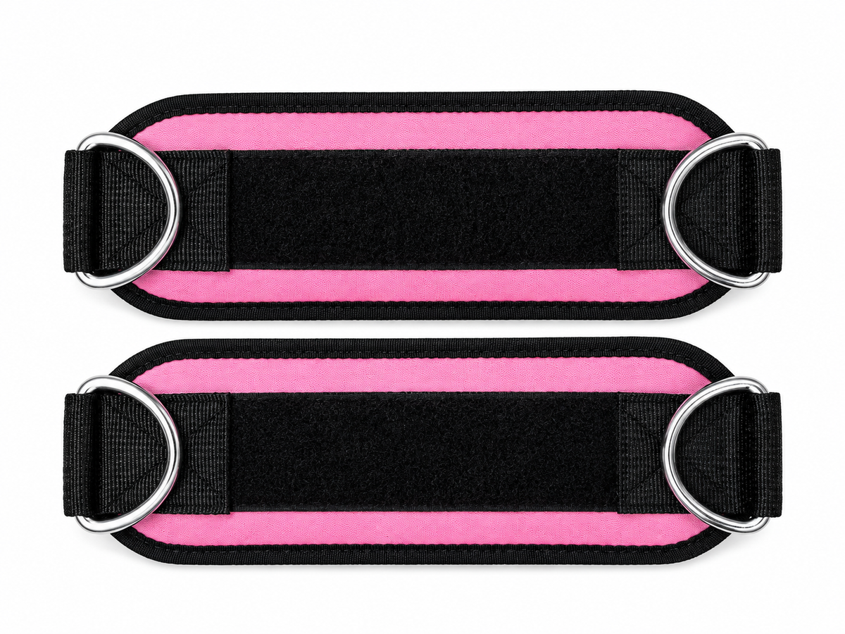 Lift it Loaded® Padded Neoprene Ankle Straps with Velcro Lock and Hoop (Pink)