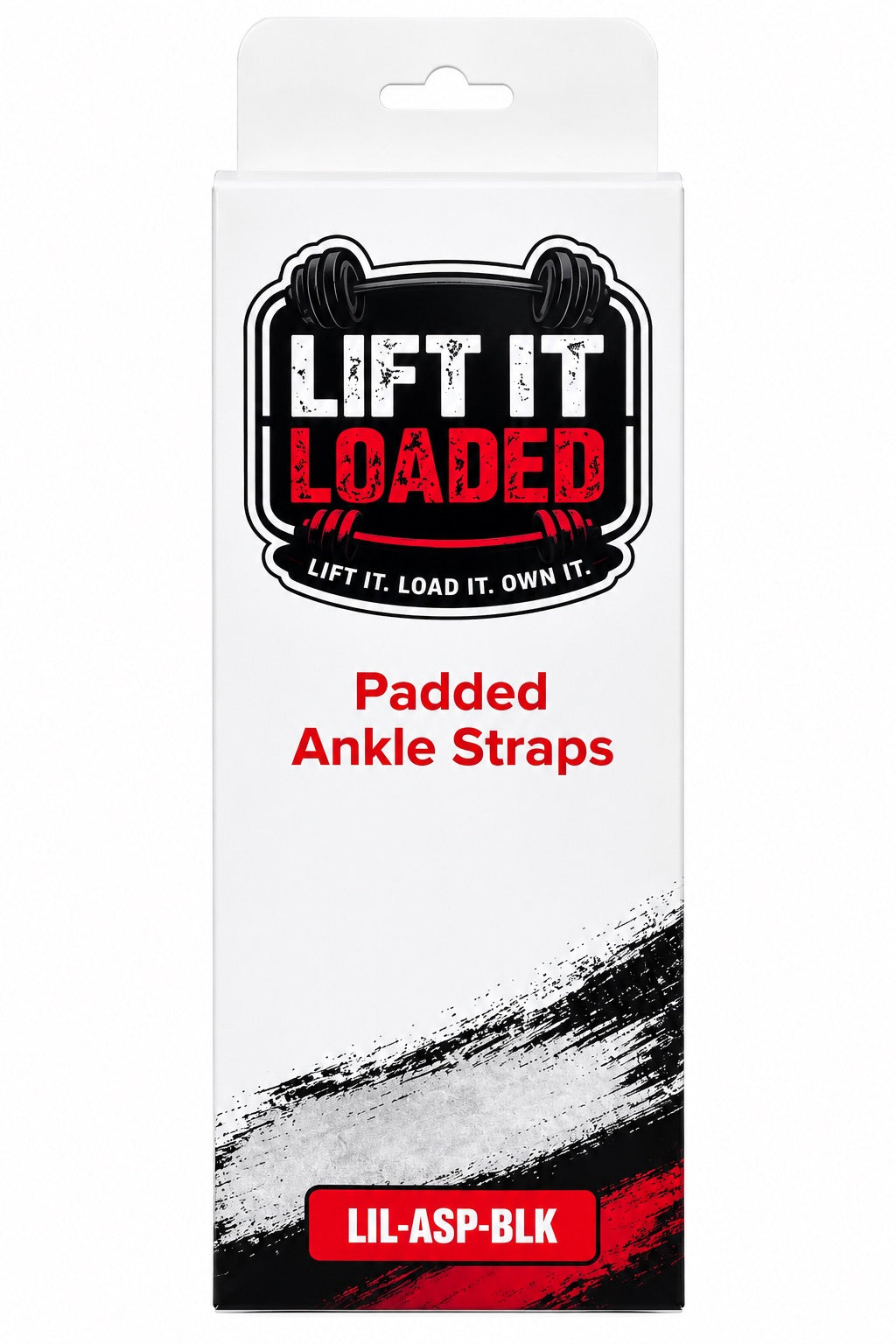 Lift it Loaded® Padded Neoprene Ankle Straps with Velcro Lock and Hoop (Black)