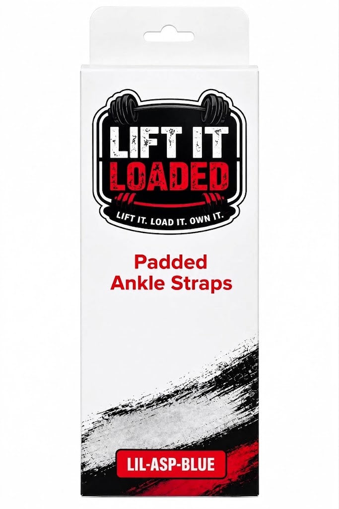 Lift it Loaded® Padded Neoprene Ankle Straps with Velcro Lock and Hoop (Blue)