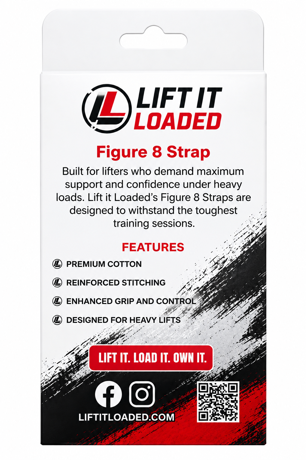 Lift it Loaded® Figure 8 Strap Cotton (Red / White Stripe)
