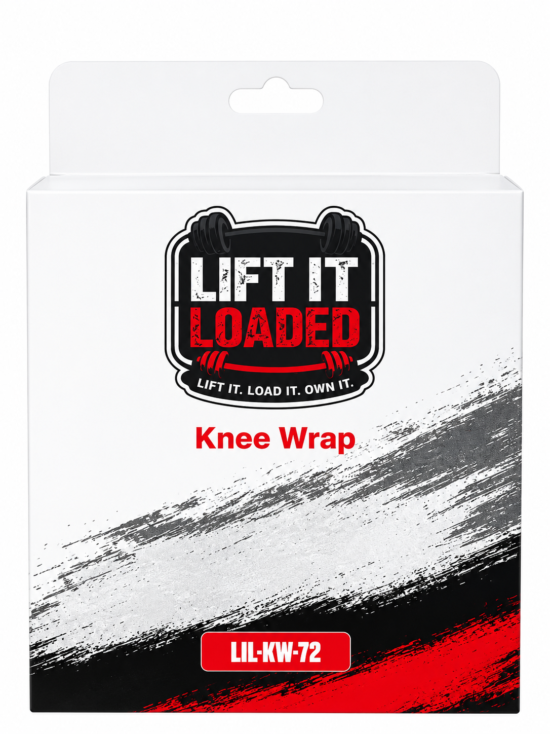 Lift it Loaded® Breathable Knee Wrap - 72“ (Black with Red Stripe)