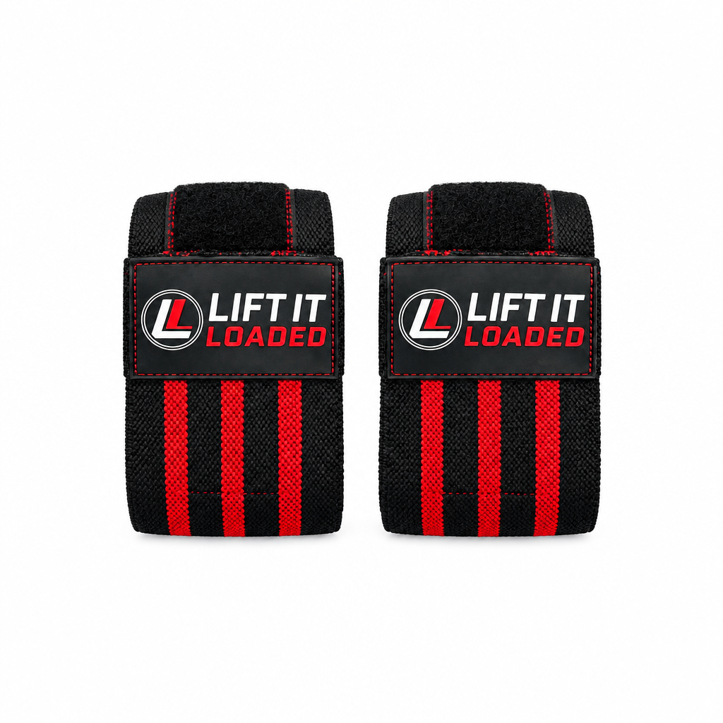 Lift it Loaded® Breathable Knee Wrap - 72“ (Black with Red Stripe)