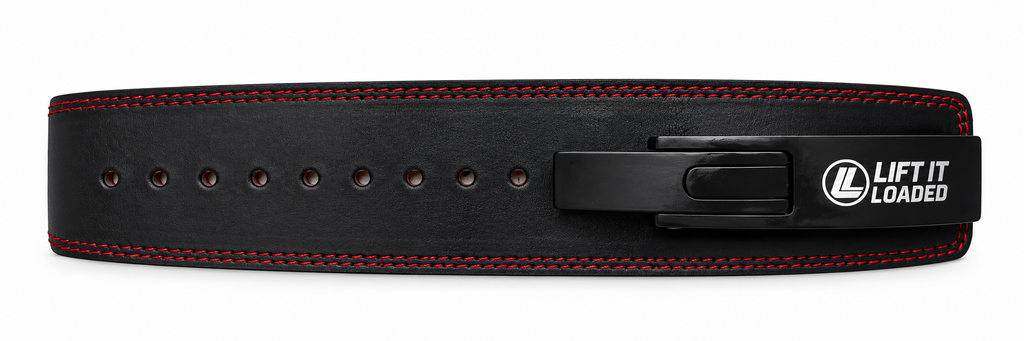 Lift it Loaded® Premium Leather Lever Lifting Belt - 10mm (Black Buckle / Embroidered Logo)