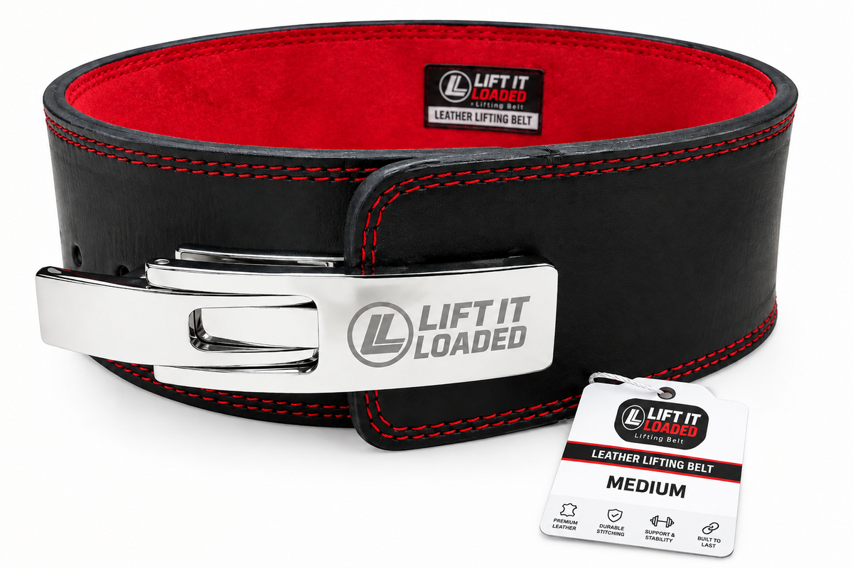 Lift it Loaded® Premium Leather Lever Lifting Belt - 10mm (Silver Buckle / Embroidered Logo)