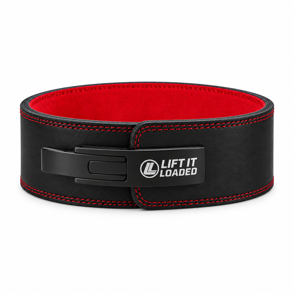 Lift it Loaded® Premium Leather Lever Lifting Belt - 10mm (Black Buckle / Embroidered Logo)