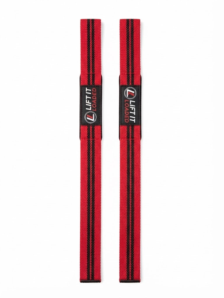 Lift it Loaded® Lifting Strap Cotton (Black with Red Stripe)