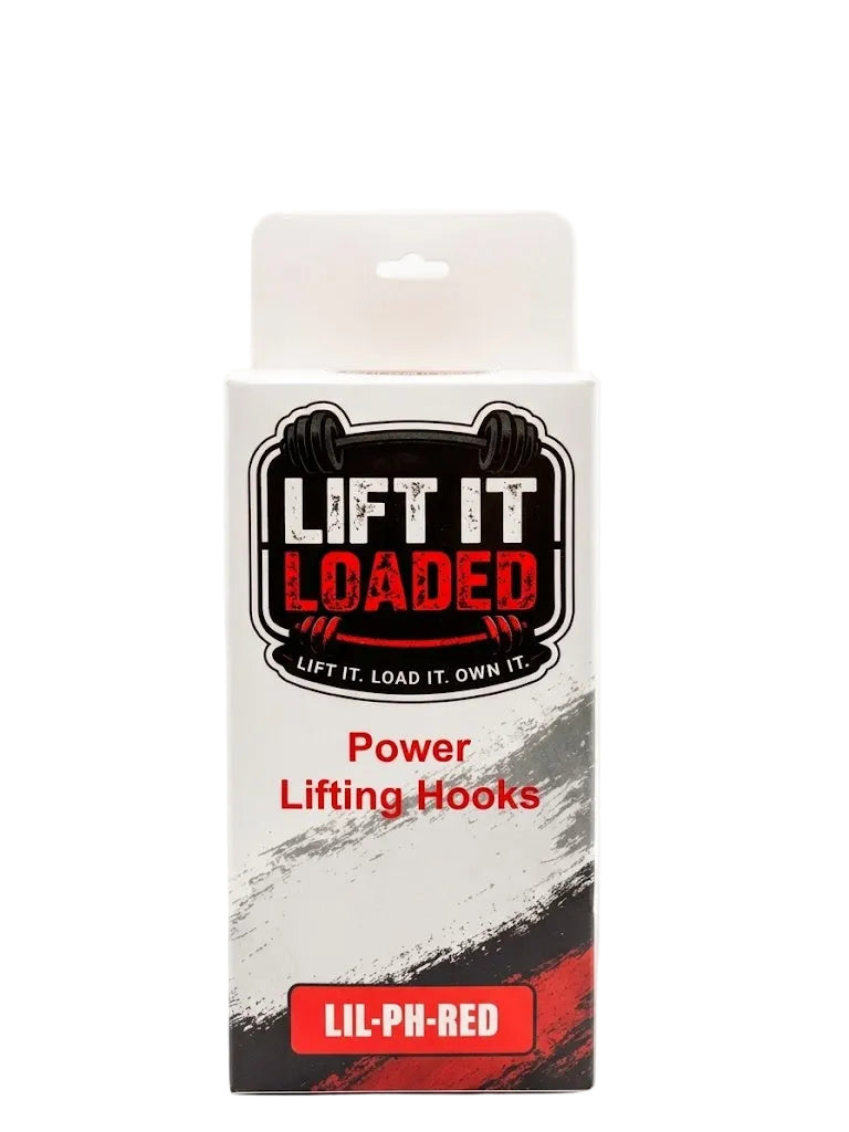 Lift it Loaded® Power Lifting Hook with Neoprene Padded Velcro Strap (Red)