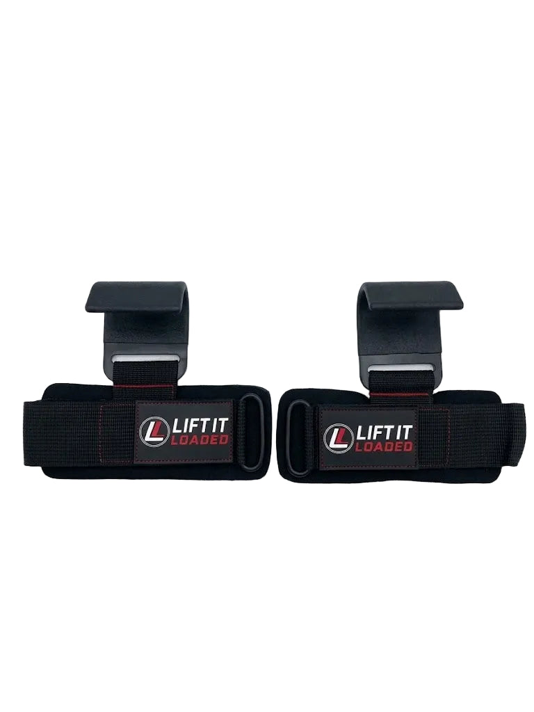 Lift it Loaded® Power Lifting Hook with Neoprene Padded Velcro Strap (Black)