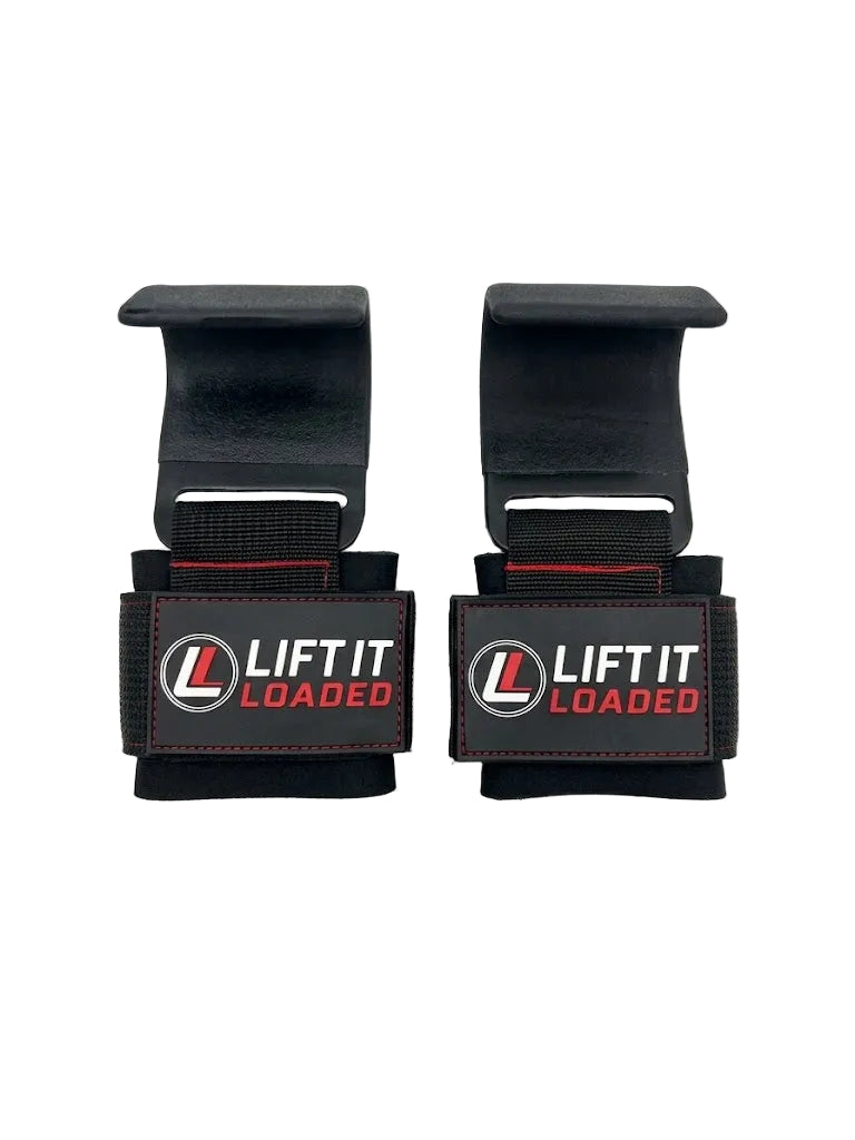 Lift it Loaded® Power Lifting Hook with Neoprene Padded Velcro Strap (Black)