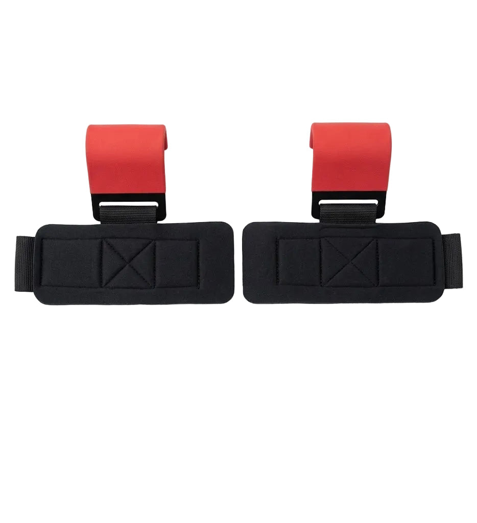Lift it Loaded® Power Lifting Hook with Neoprene Padded Velcro Strap (Red)