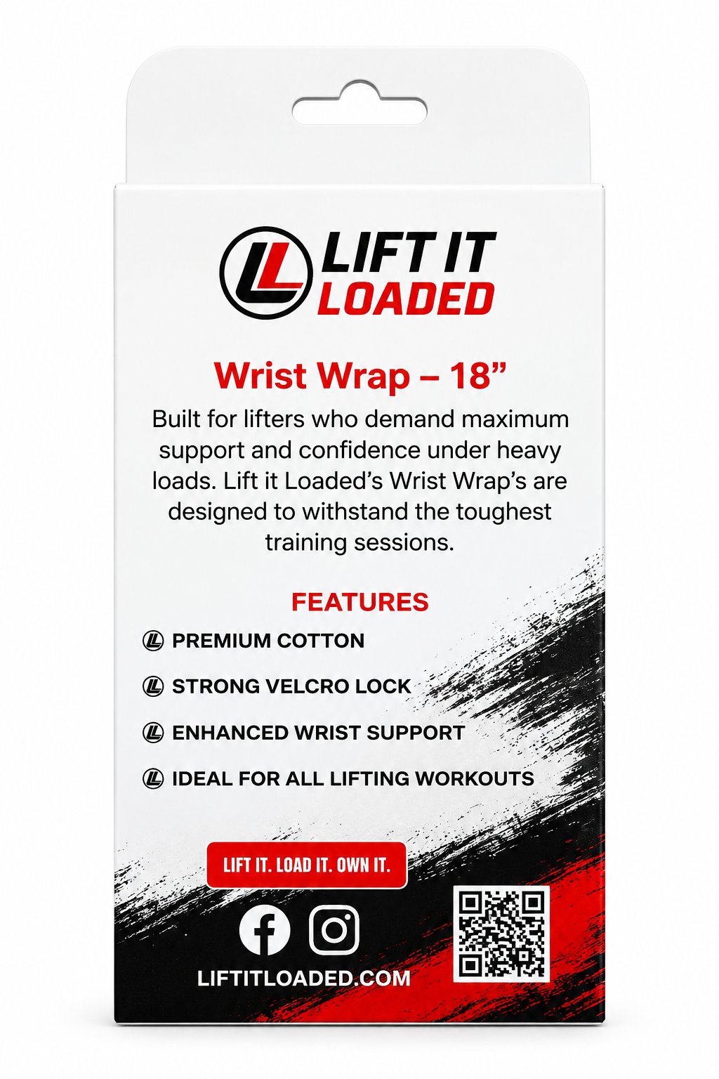 Lift it Loaded® Wrist Wrap with Velcro Lock - 18“ (Blue)