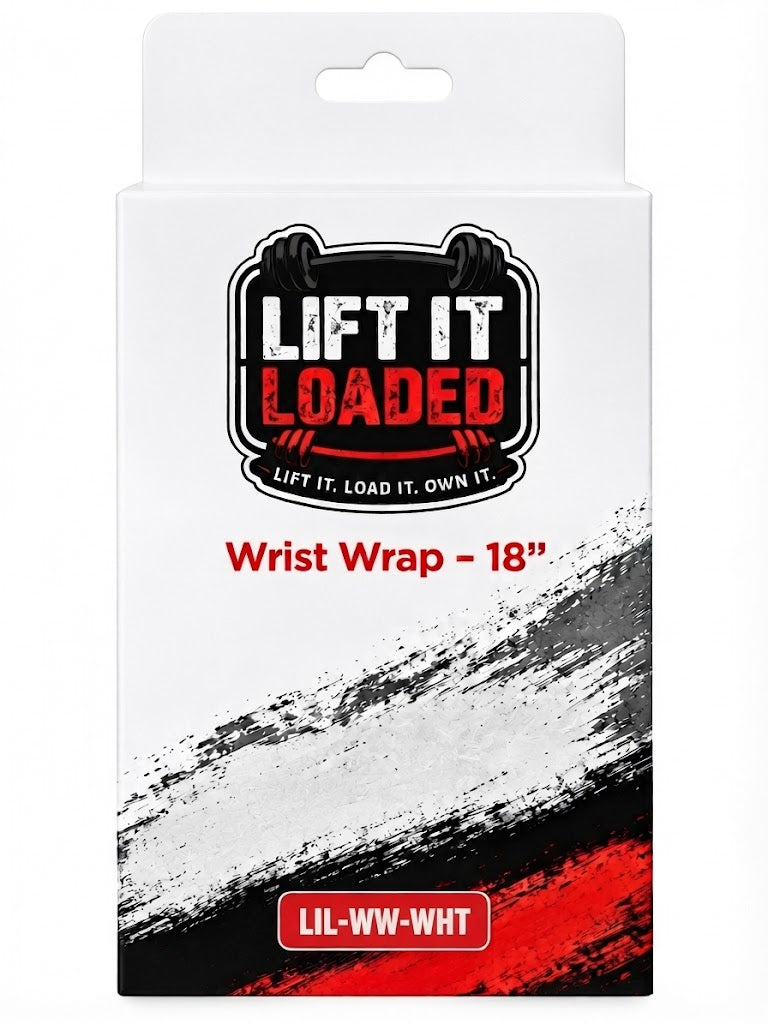 Lift it Loaded® Wrist Wrap with Velcro Lock - 18“ (Black / White Stripe)