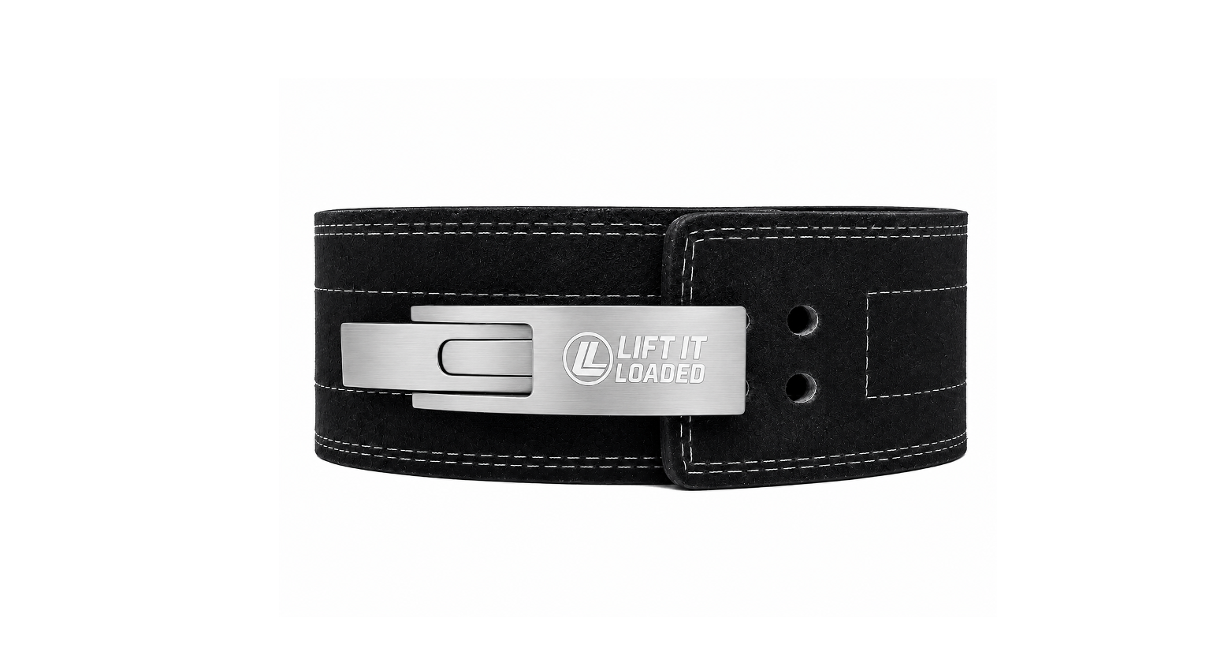Lift It Loaded 10mm Leather Lever Weightlifting Belt - Black / Stainless Steel Lever
