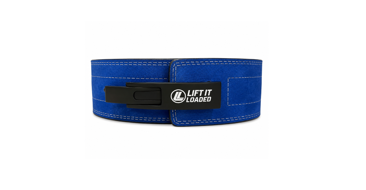 Lift It Loaded 10mm Leather Lever Weightlifting Belt - Cobalt Blue / Black Lever