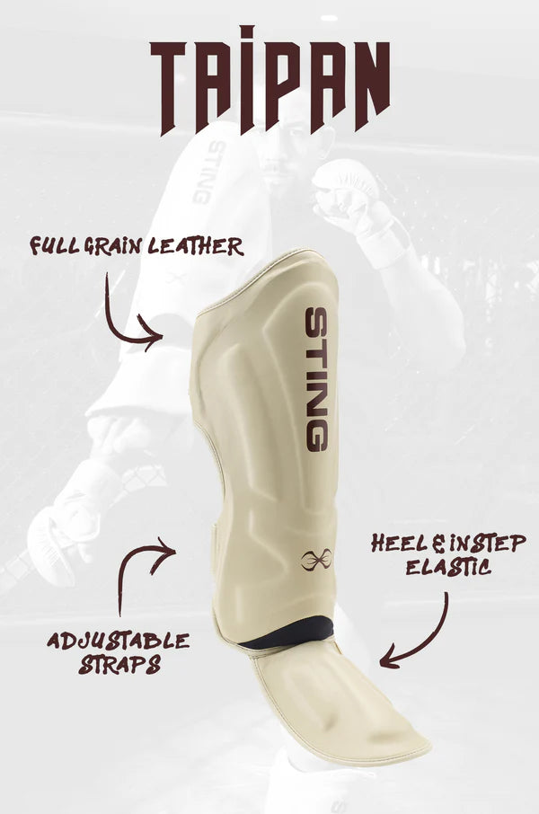 Sting Taipan MMA Shin & Foot Protector (Beige/Brown)