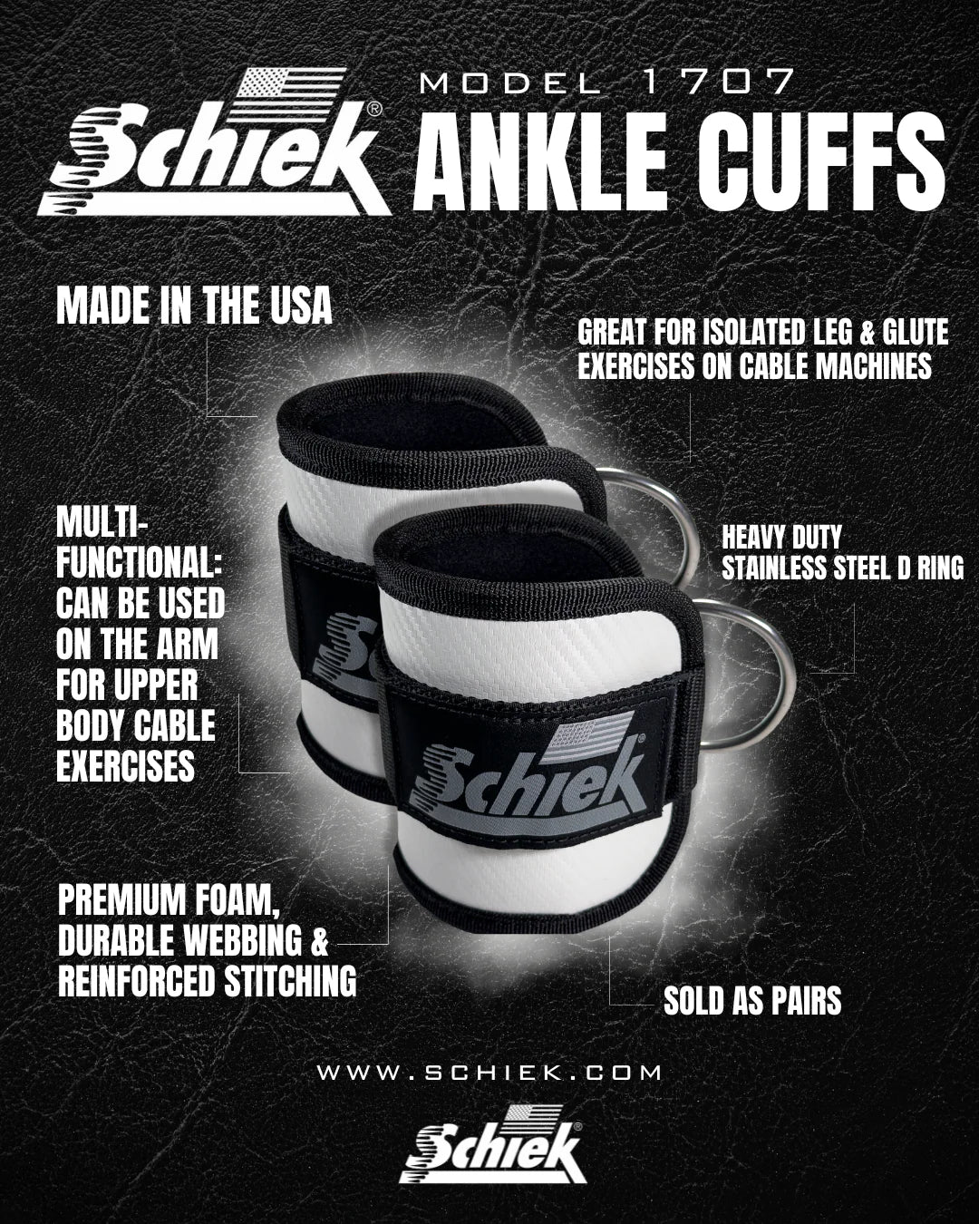 Schiek Model 1707 Premium Ankle Cuffs - Green