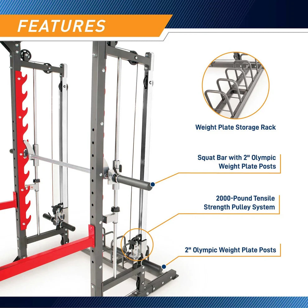 Marcy Pro Smith Machine Home Gym Training System Cage