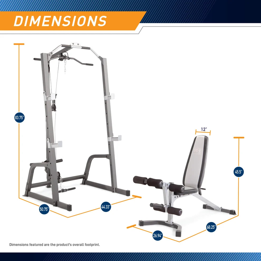 Marcy Pro Deluxe Cage System with Weight Lifting Bench