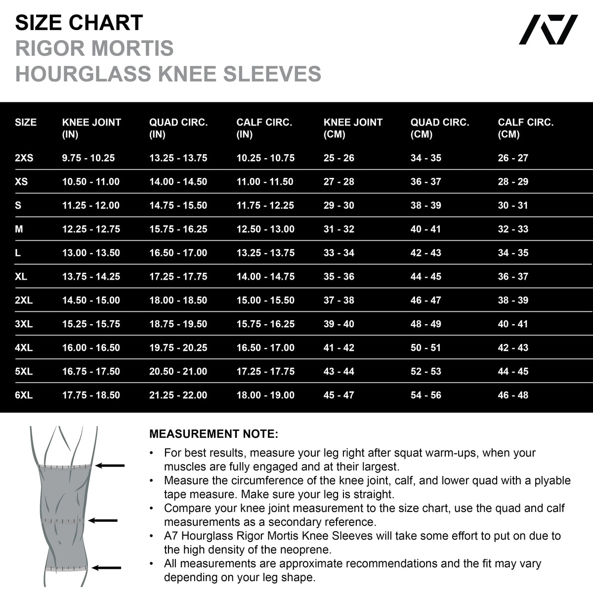 A7 Knee Sleeves - Rigor Mortis - Stealth - Black
