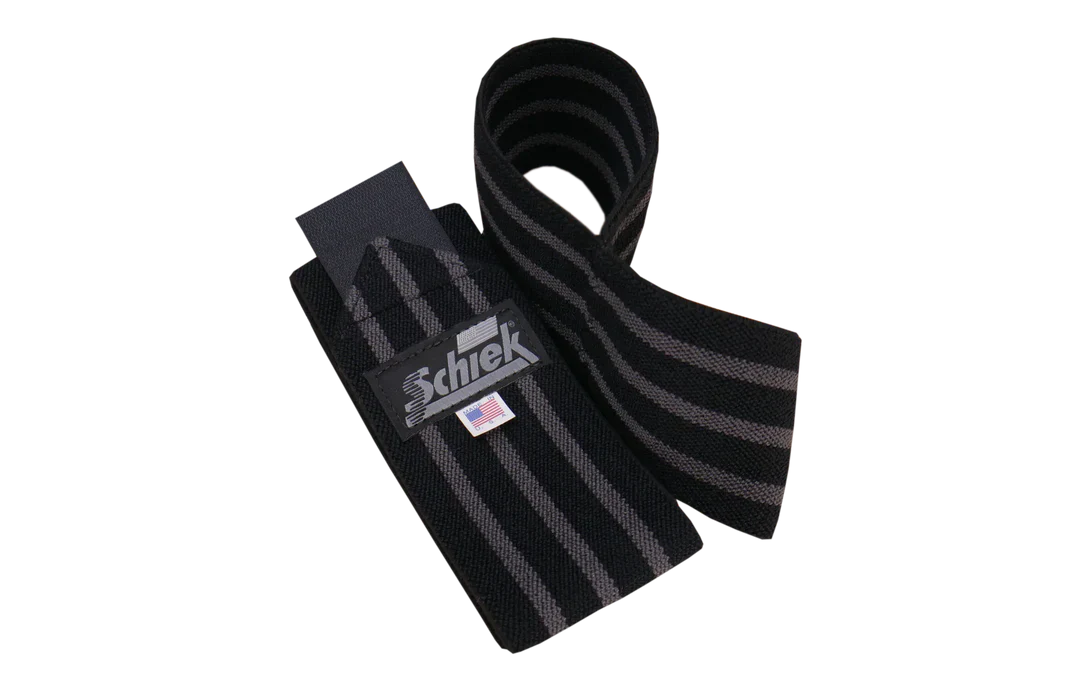 Schiek Model 1152 Elbow Wraps - Black Out Grey Stripe
