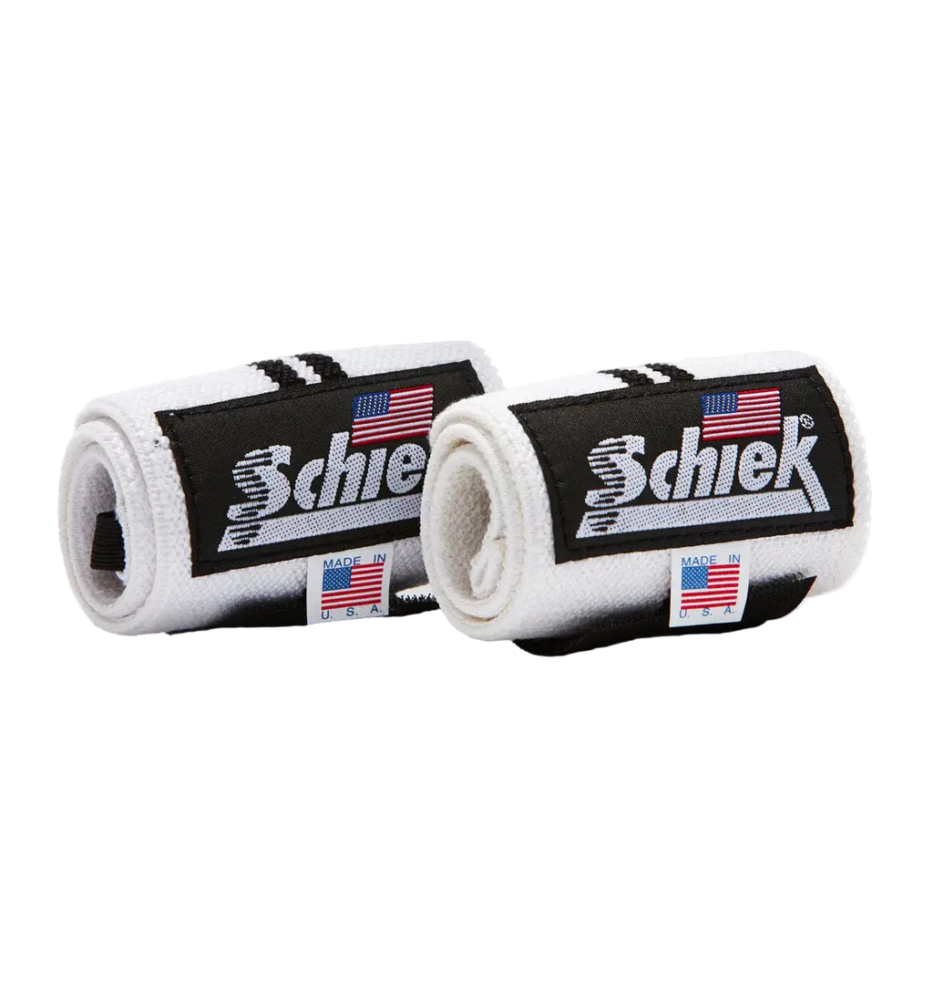 Schiek White Line Wrist Wraps - 18"