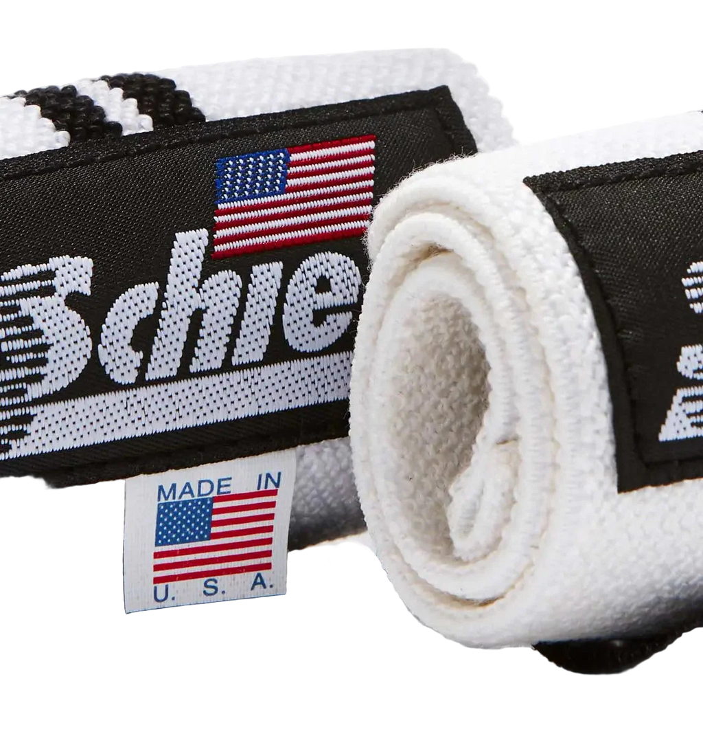 Schiek White Line Wrist Wraps - 18"