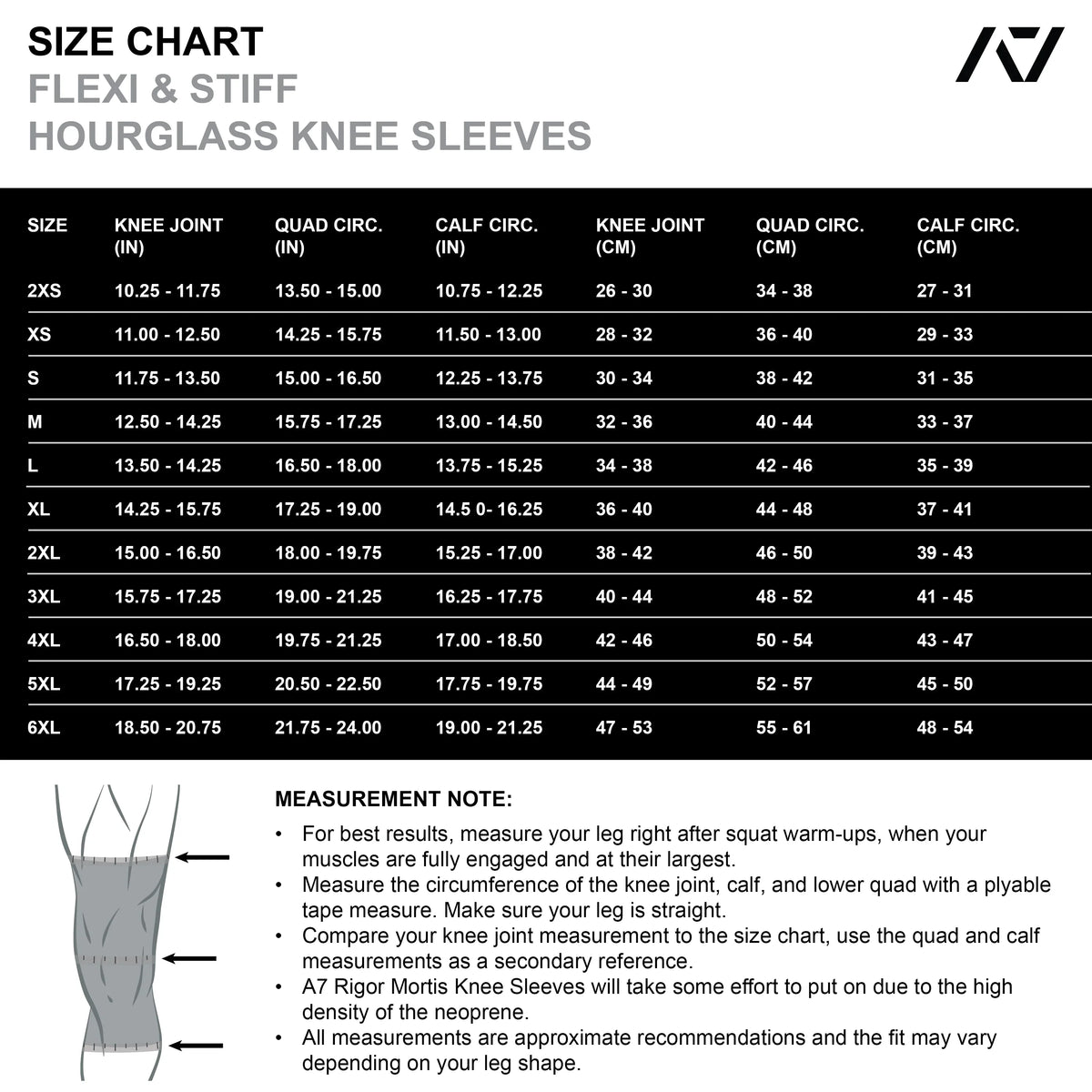 A7 Knee Sleeves -Stiff - Black