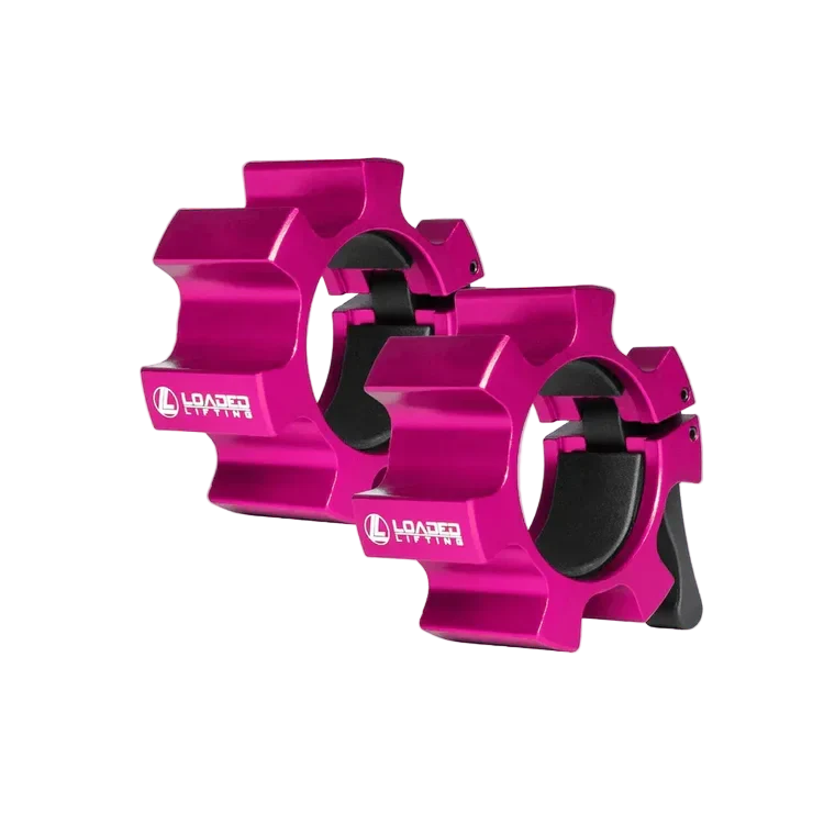 Loaded Lifting Aluminium Olympic Lock Jaw Collar - Pink