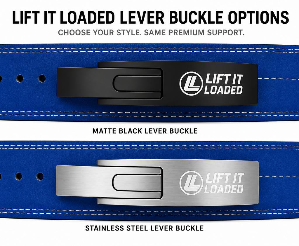 Lift It Loaded 10mm Leather Lever Weightlifting Belt - Cobalt Blue / Black Lever