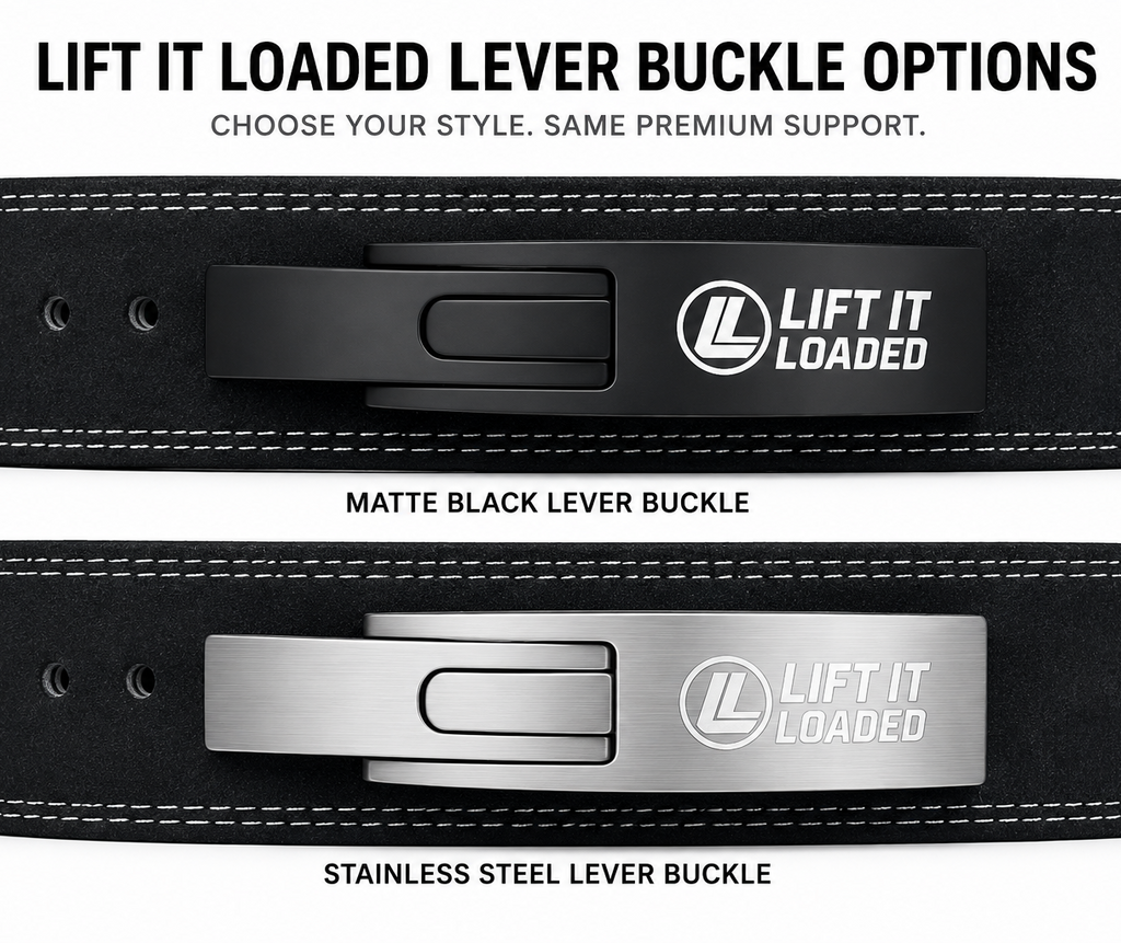 Lift It Loaded 10mm Leather Lever Weightlifting Belt - Black / Black Lever