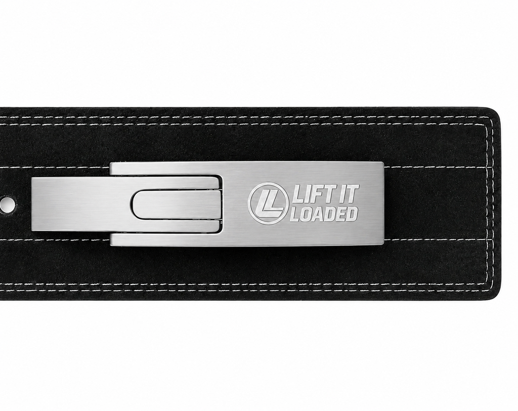 Lift It Loaded 10mm Leather Lever Weightlifting Belt - Black / Stainless Steel Lever